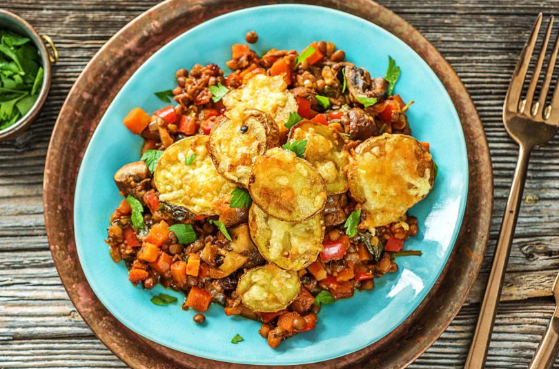 Linsenauflauf mit Champignons