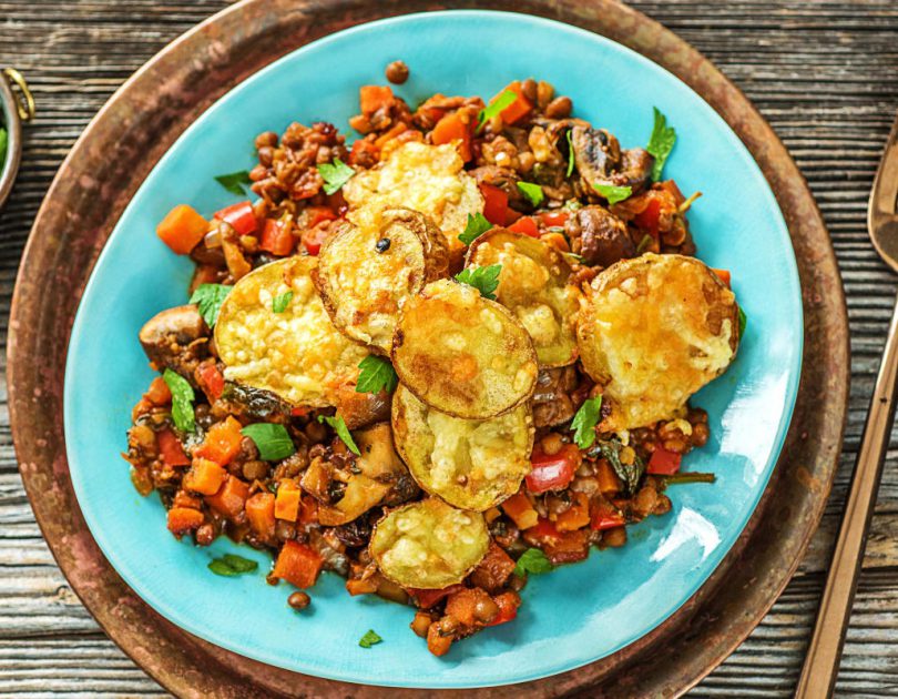 Linsenauflauf mit Champignons
