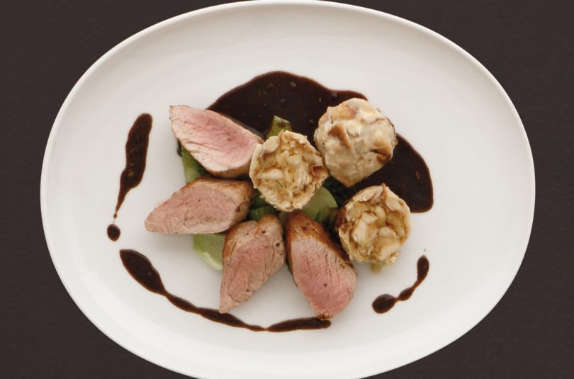 Schweinefilet in Malzbiersauce mit Laugenknödeln