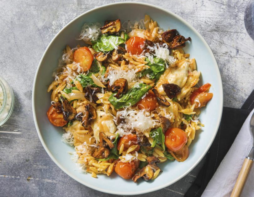Orzo-Nudel-Risotto mit Rauchigen Pilzen