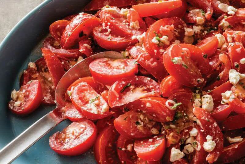 Tomato Salad with Feta Cumin-Yogurt Dressing