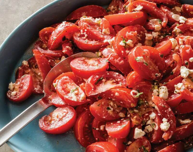 Tomato Salad with Feta Cumin-Yogurt Dressing