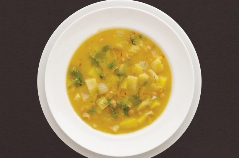 Feine Kichererbsensuppe mit Fenchel und Safran