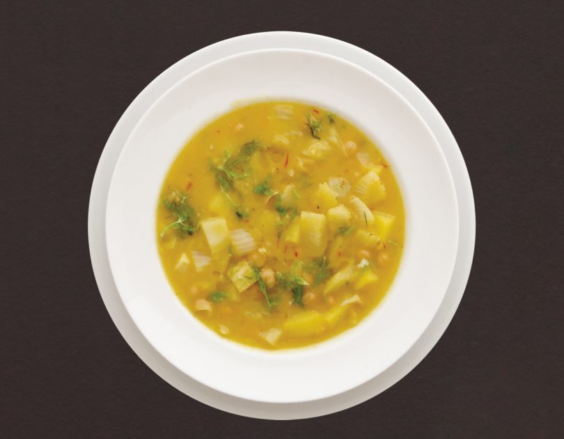 Feine Kichererbsensuppe mit Fenchel und Safran