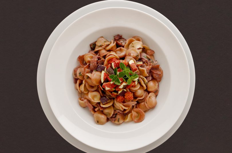 Orecchiette mit Feigen und Serranoschinken in Rotweinreduktion