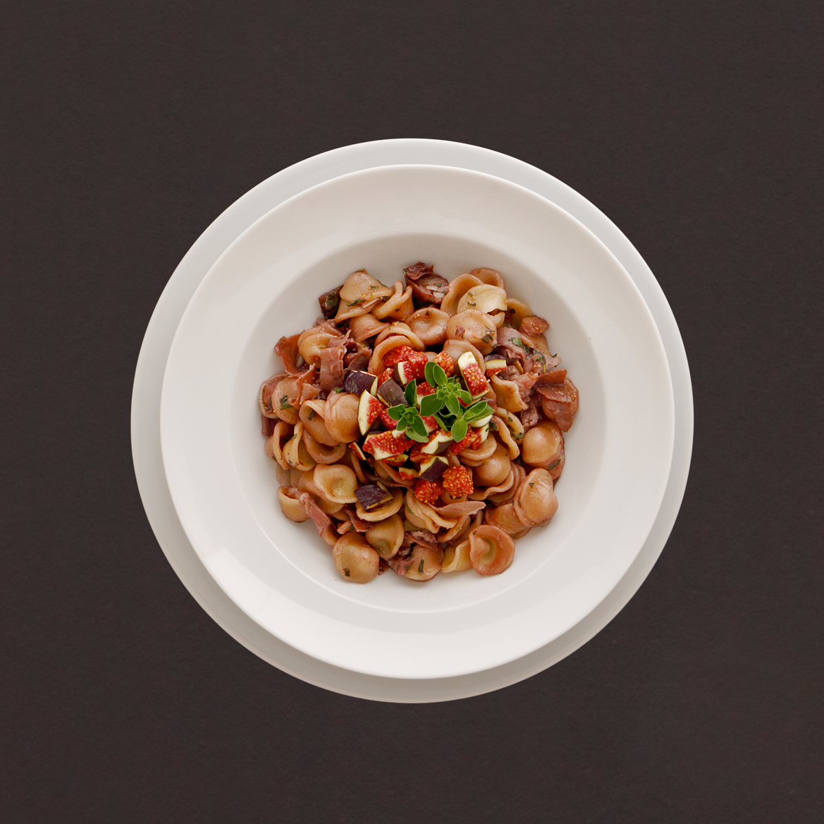 Orecchiette mit Feigen Orecchiette mit Feigen und Serranoschinken in Rotweinreduktion