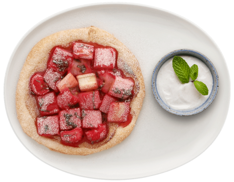 Rhabarber-Marzipan-Törtchen mit grieschischem Joghurt