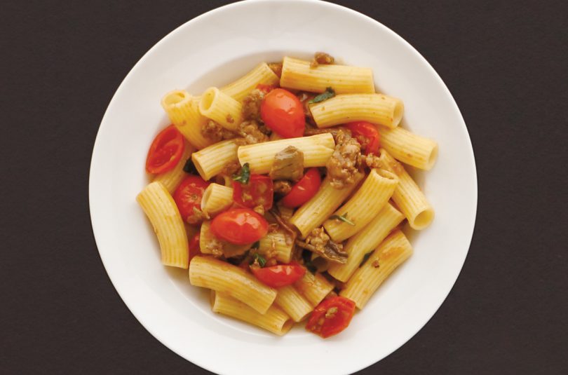 Rigatoni alla Boscaiola mit Salsiccia und Steinpilzen