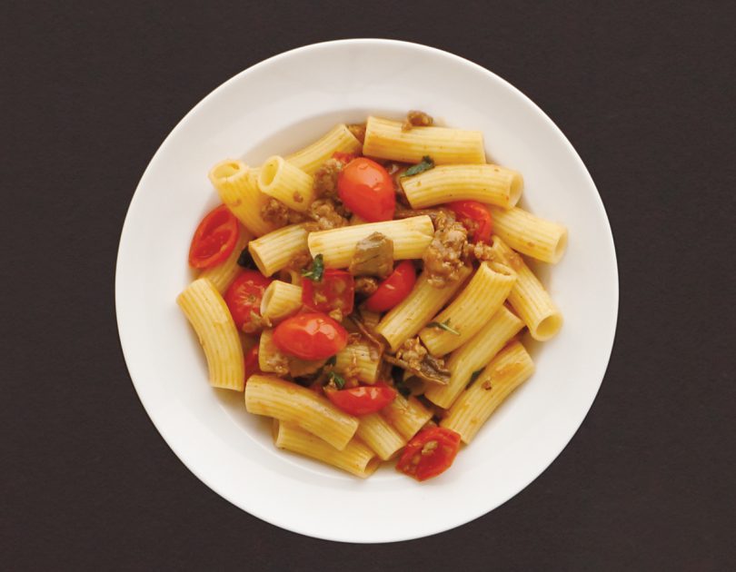 Rigatoni alla Boscaiola mit Salsiccia und Steinpilzen