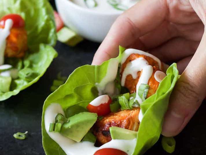 Grilled Buffalo Chicken Lettuce Wraps