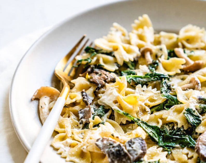Mushroom Pasta with Goat Cheese