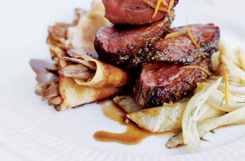 Duck Breast with Braised Fennel and Orange Gremolata