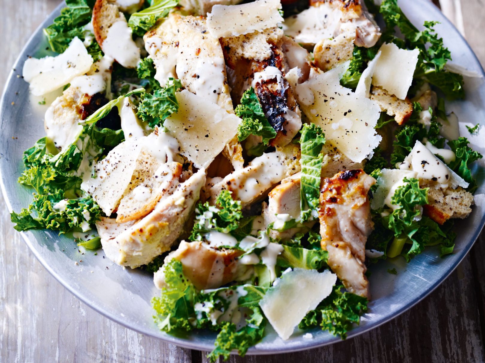Chicken and Kale Caesar Salad