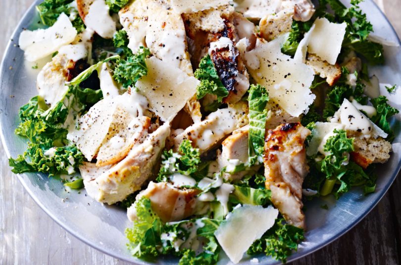 Chicken and Kale Caesar Salad