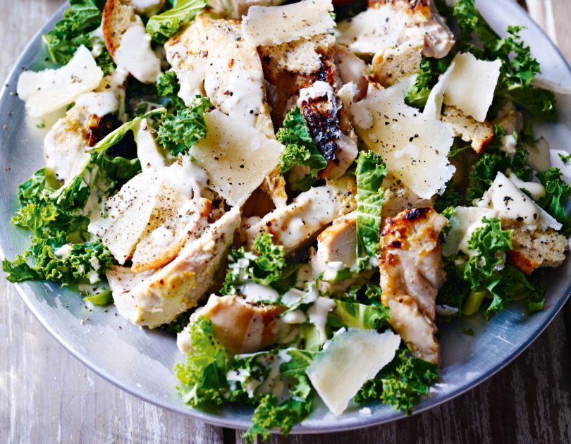 chicken-kale-caesar Chicken and Kale Caesar Salad