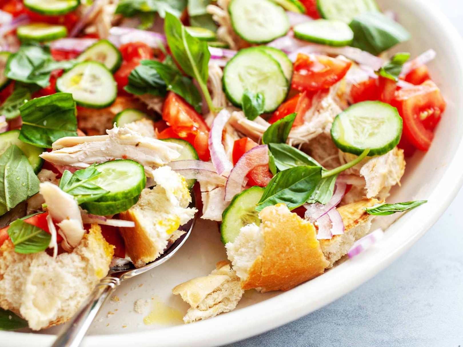 Panzanella with Poached Chicken