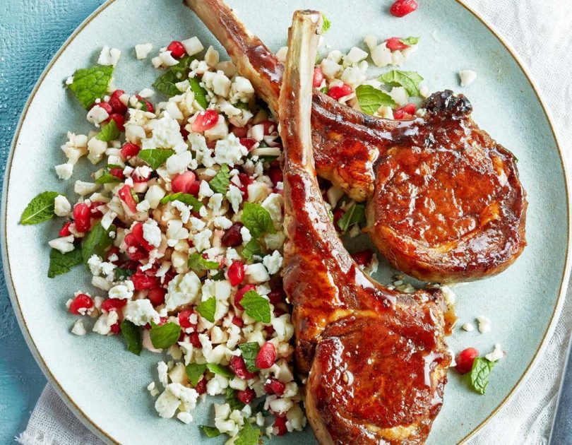 lamb-cauliflower-tabbouleh Lamb Steaks with Cauliflower Tabbouleh
