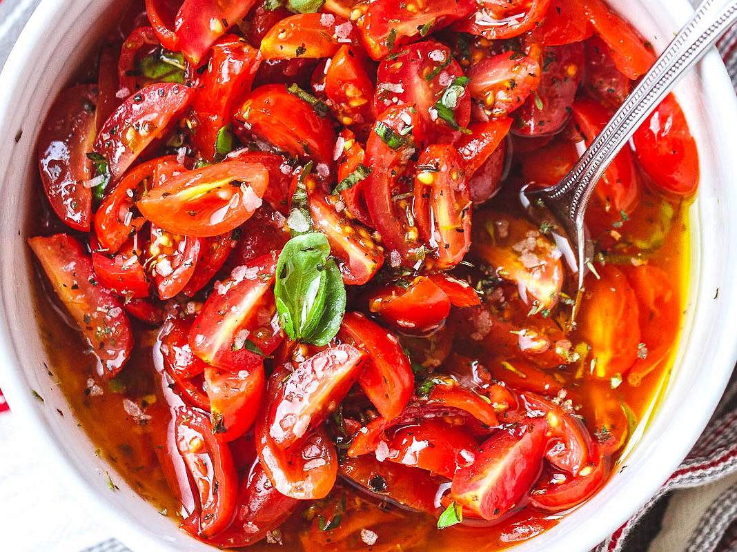 marinated-cherry-tomato-salad Marinated Tomato Salad