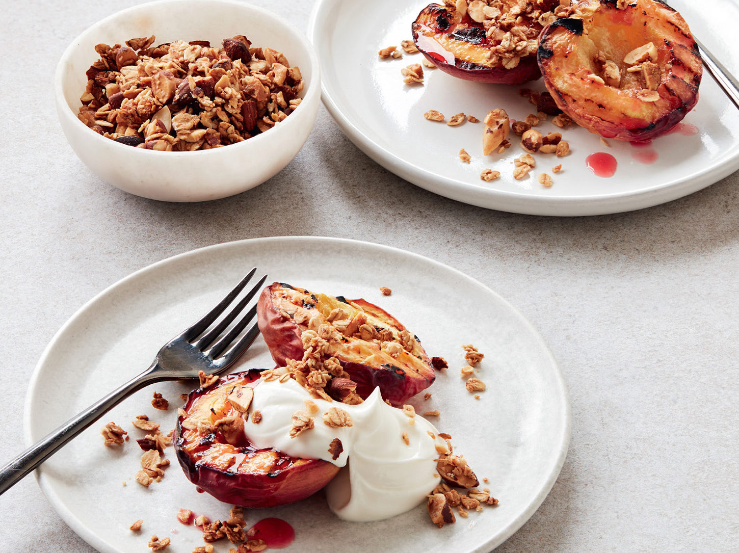 chargrilled-peaches Chargrilled Peaches with Granola Crumble