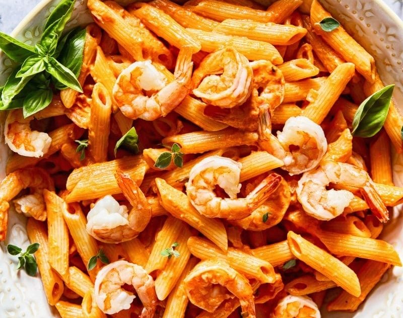 Penne alla Vodka with Shrimp