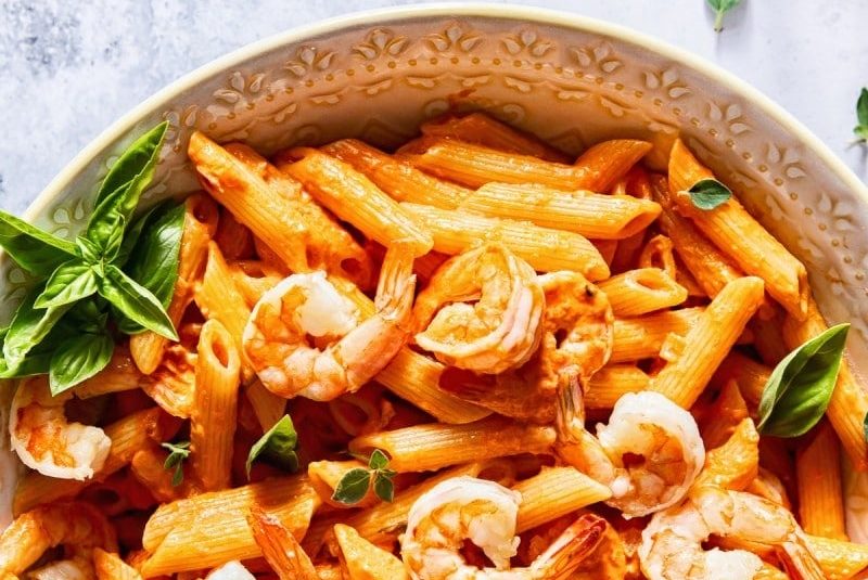 Penne alla Vodka with Shrimp