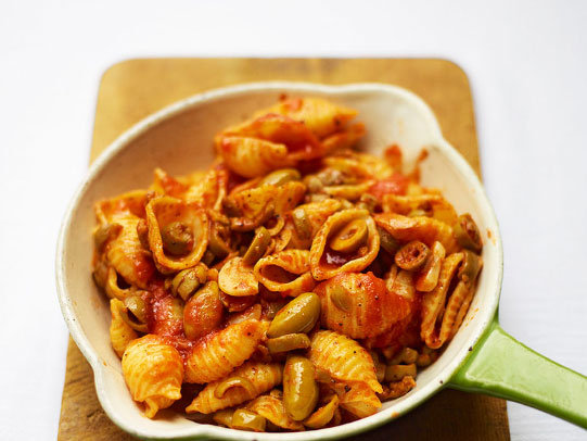 Pasta and Green Olives
