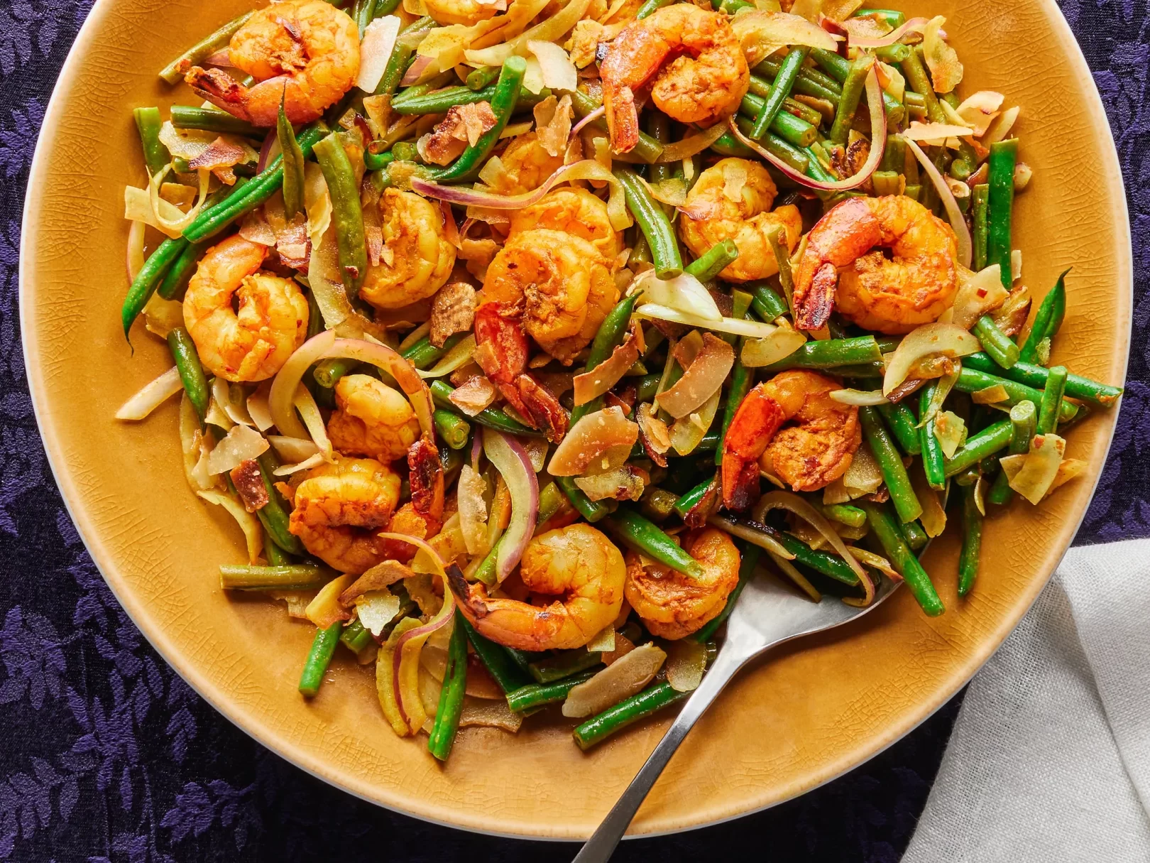 Garlic-Coconut Shrimp and Green Beans