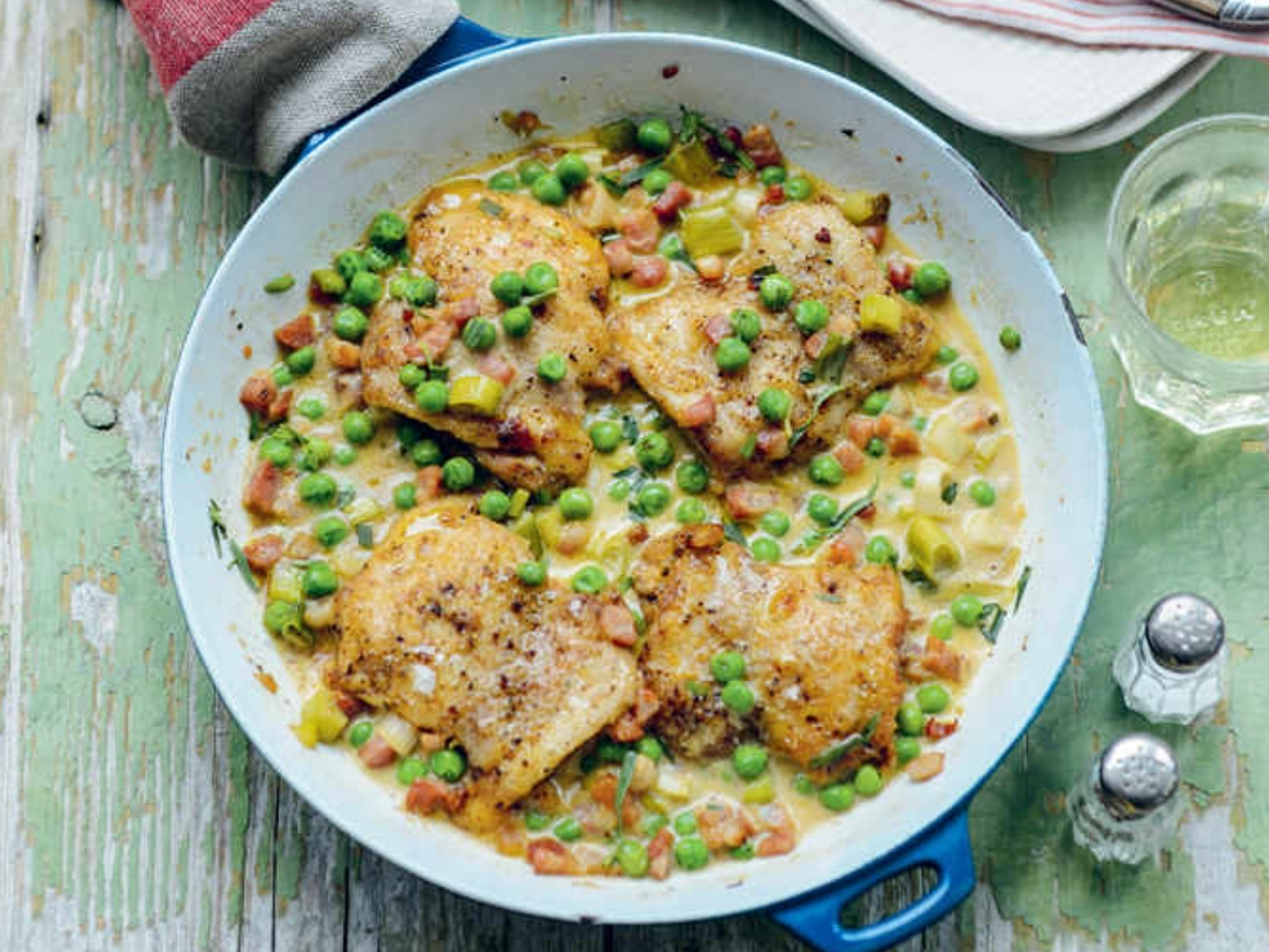 springtime-chicken Springtime Chicken with Pancetta & Peas