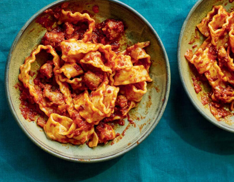 Fennel, Sausage and Harissa Mafalde