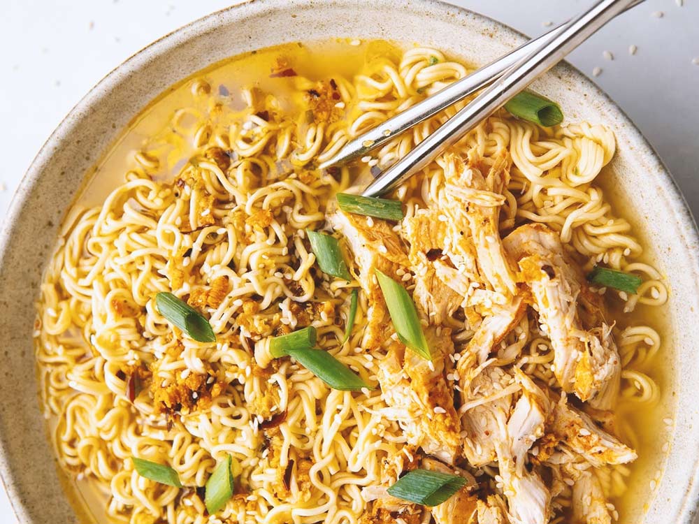ramen-with-shredded-chicken Chicken Ramen Noodles